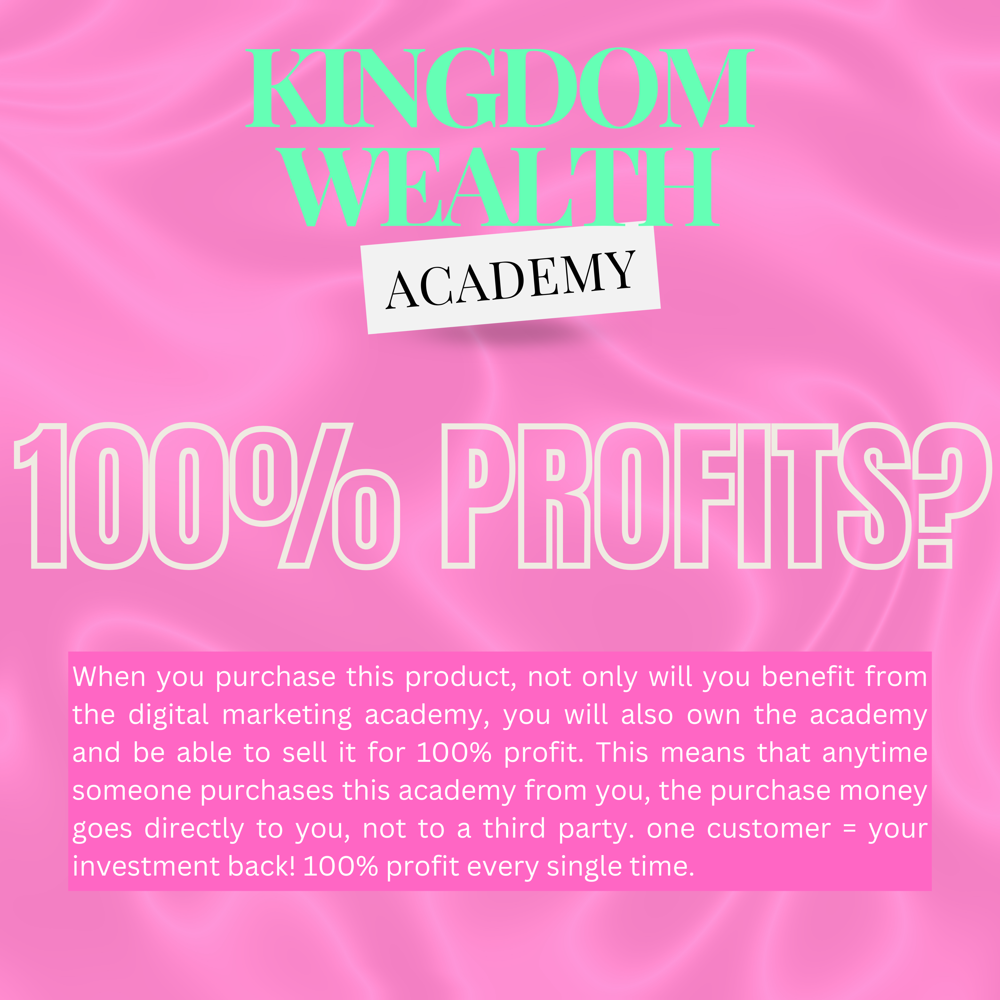 Faceless X Kingdom Wealth Academy - Master Resell Rights and Make a 100% Profit